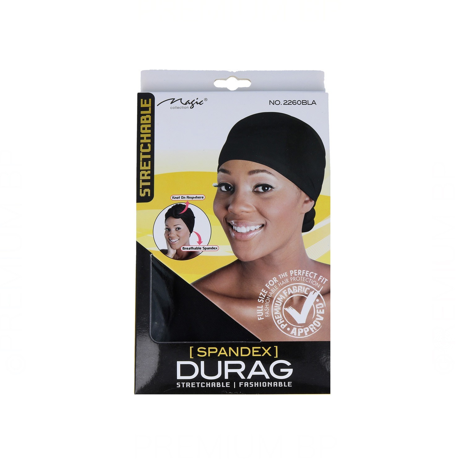 Magic Spandex Durag Women Black (2260Bla)