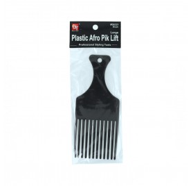Beauty Town Hair Comb Professional Plastic Afro Pik Lift Long Black (09321)