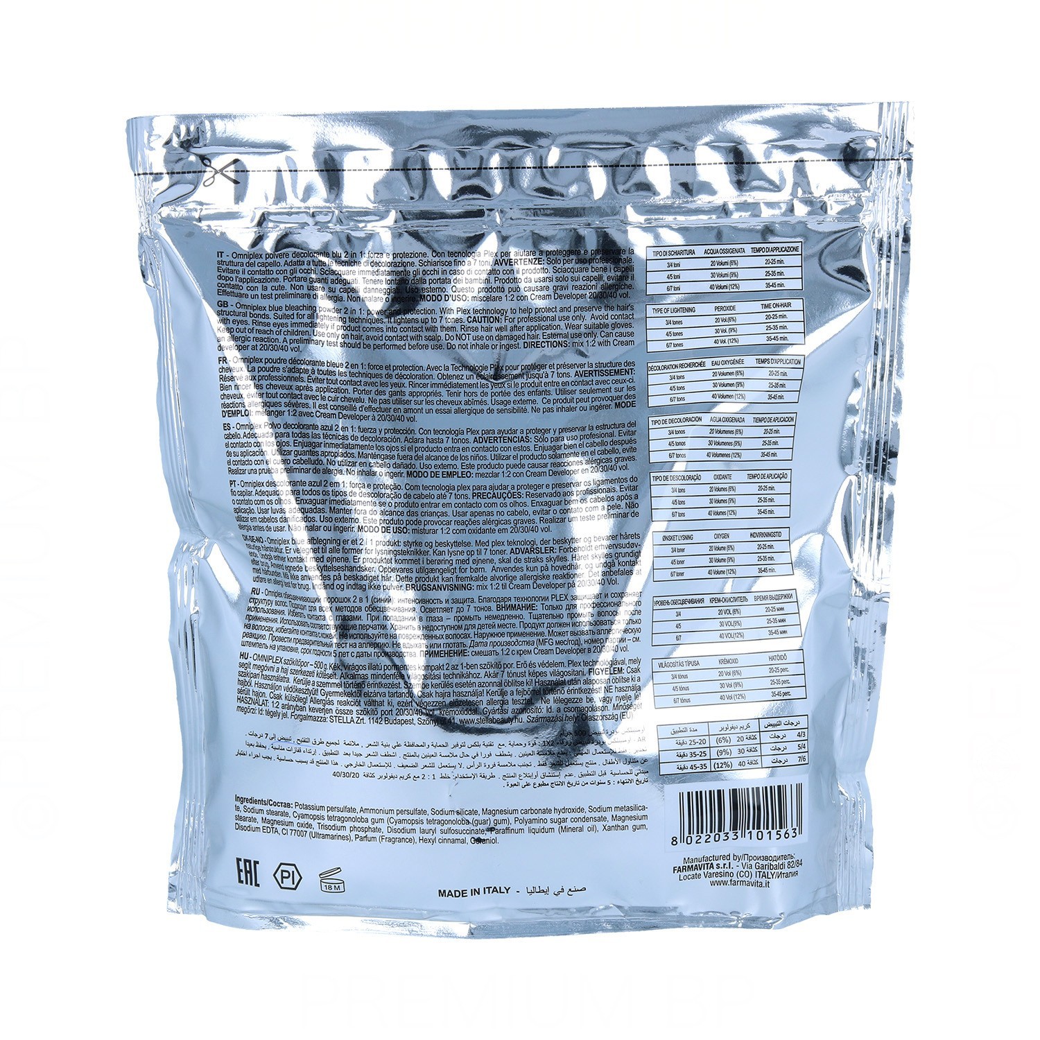Farmavita Omniplex Bleaching Powder Decolorante Azul 500 gr