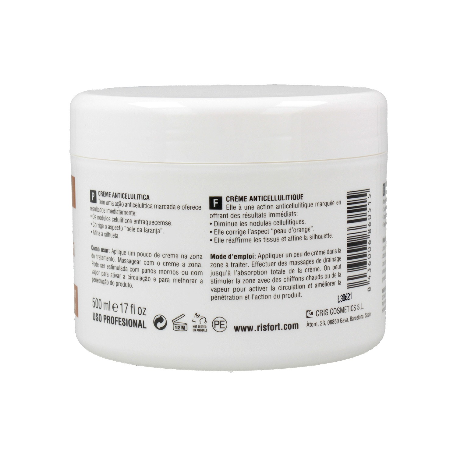 Risfort Crème Anti-Cellulite Aux Extraits De Lierre 500 ml