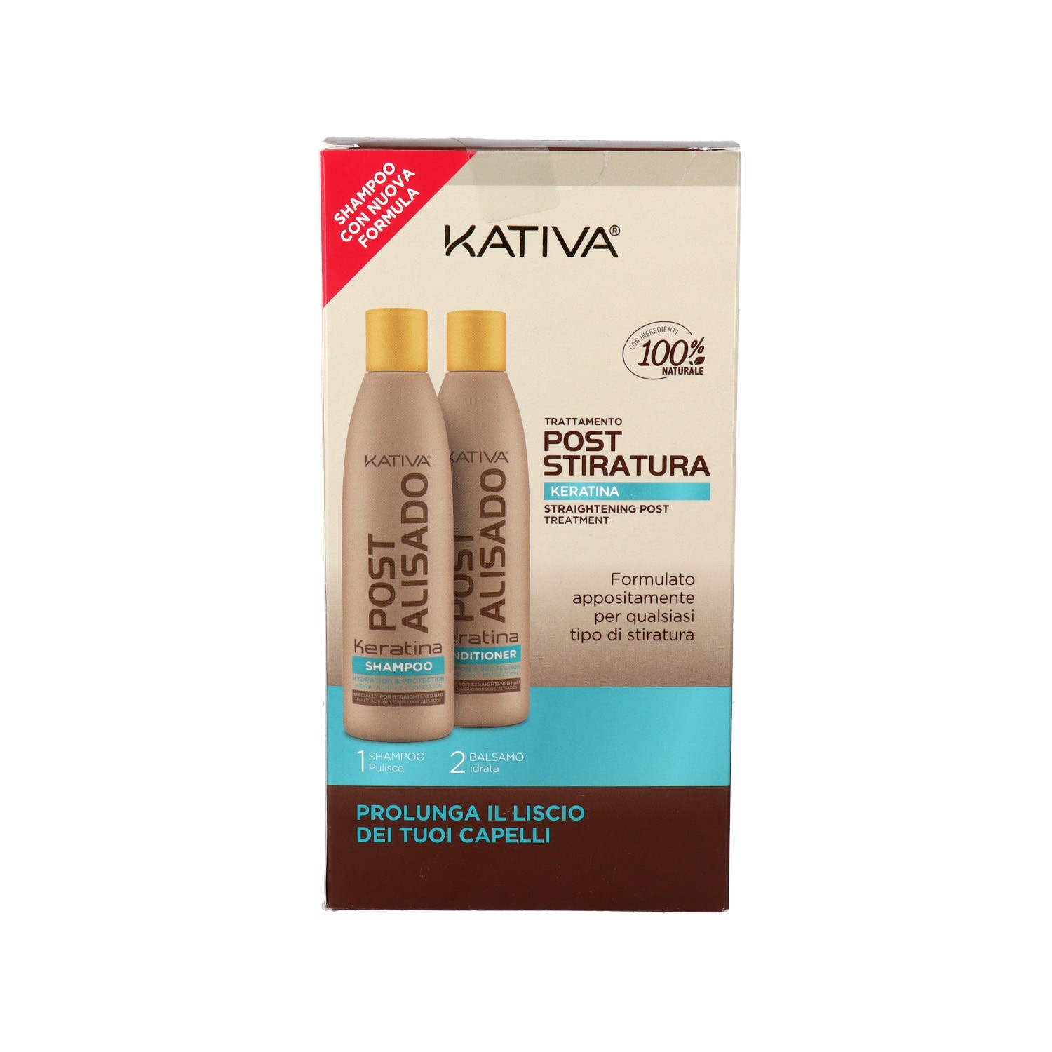 Kativa Post Sleeky Keratina Shampoo + Condizionatori Kit