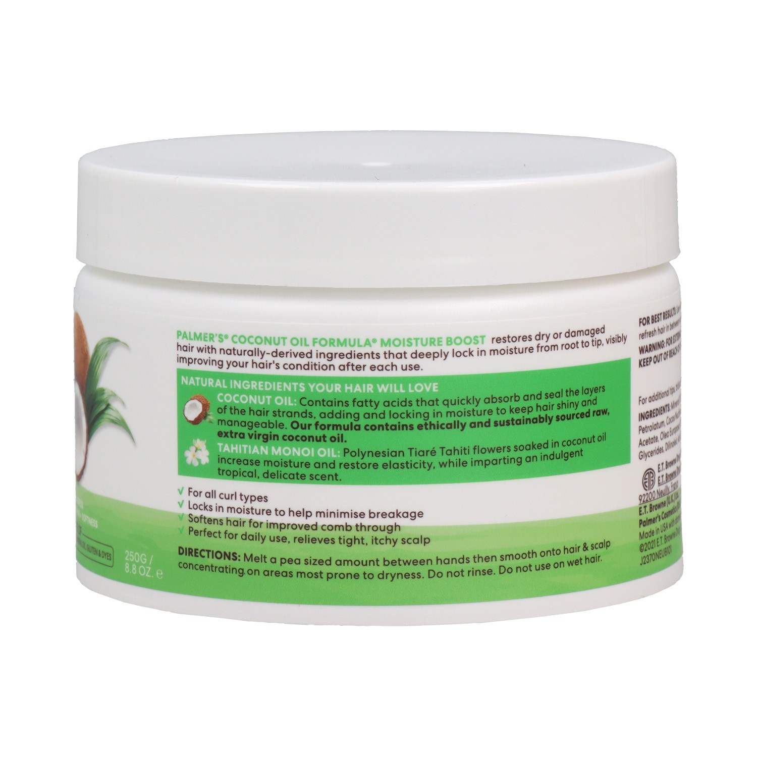 Palmers Coconut Oil Moisture Gro 250g (2370-6)
