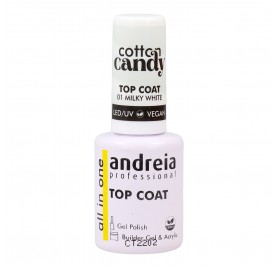 Andreia Top Coat Barbe à Papa Couleur 01 Blanc Laiteux 10,5 ml