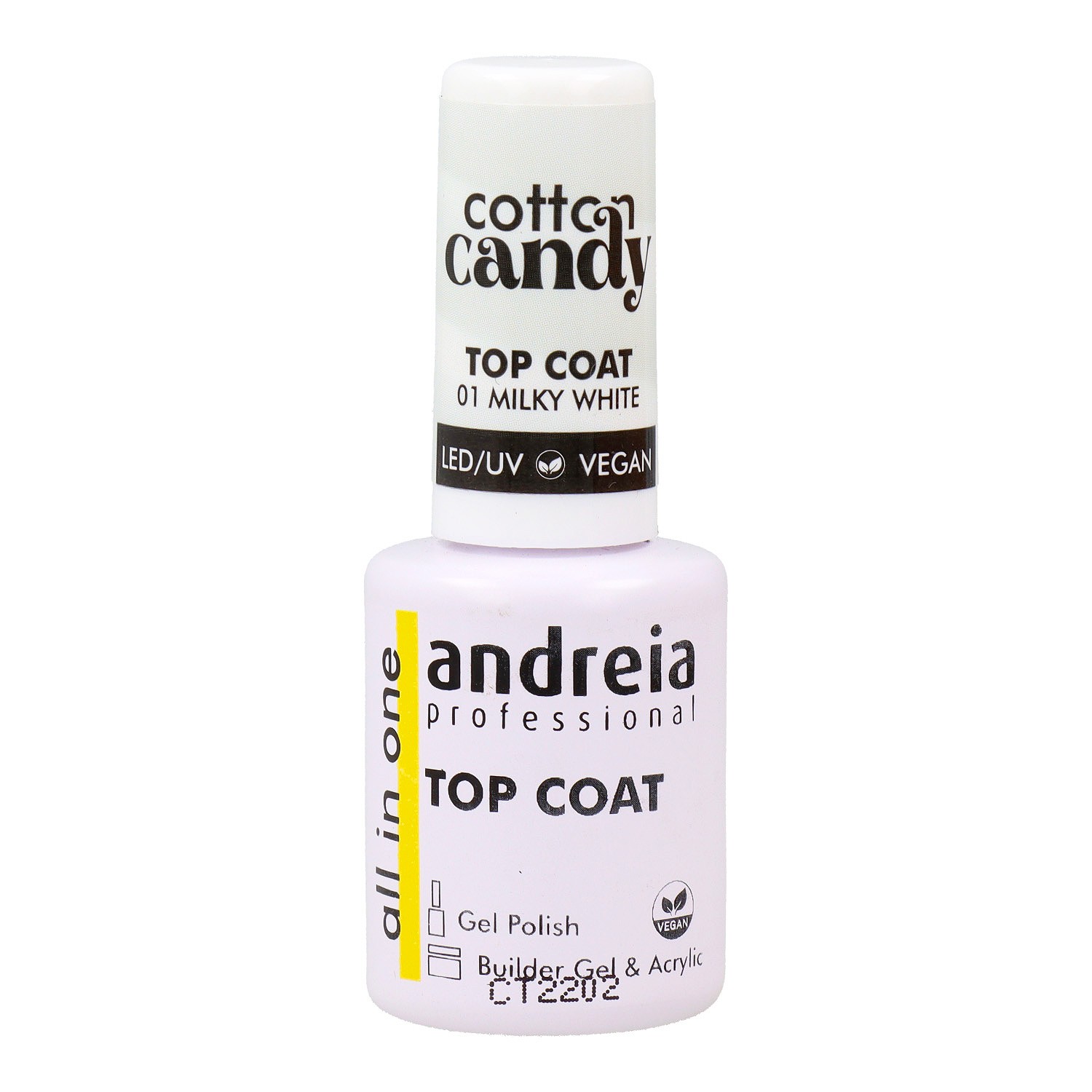 Andreia Top Coat Barbe à Papa Couleur 01 Blanc Laiteux 10,5 ml