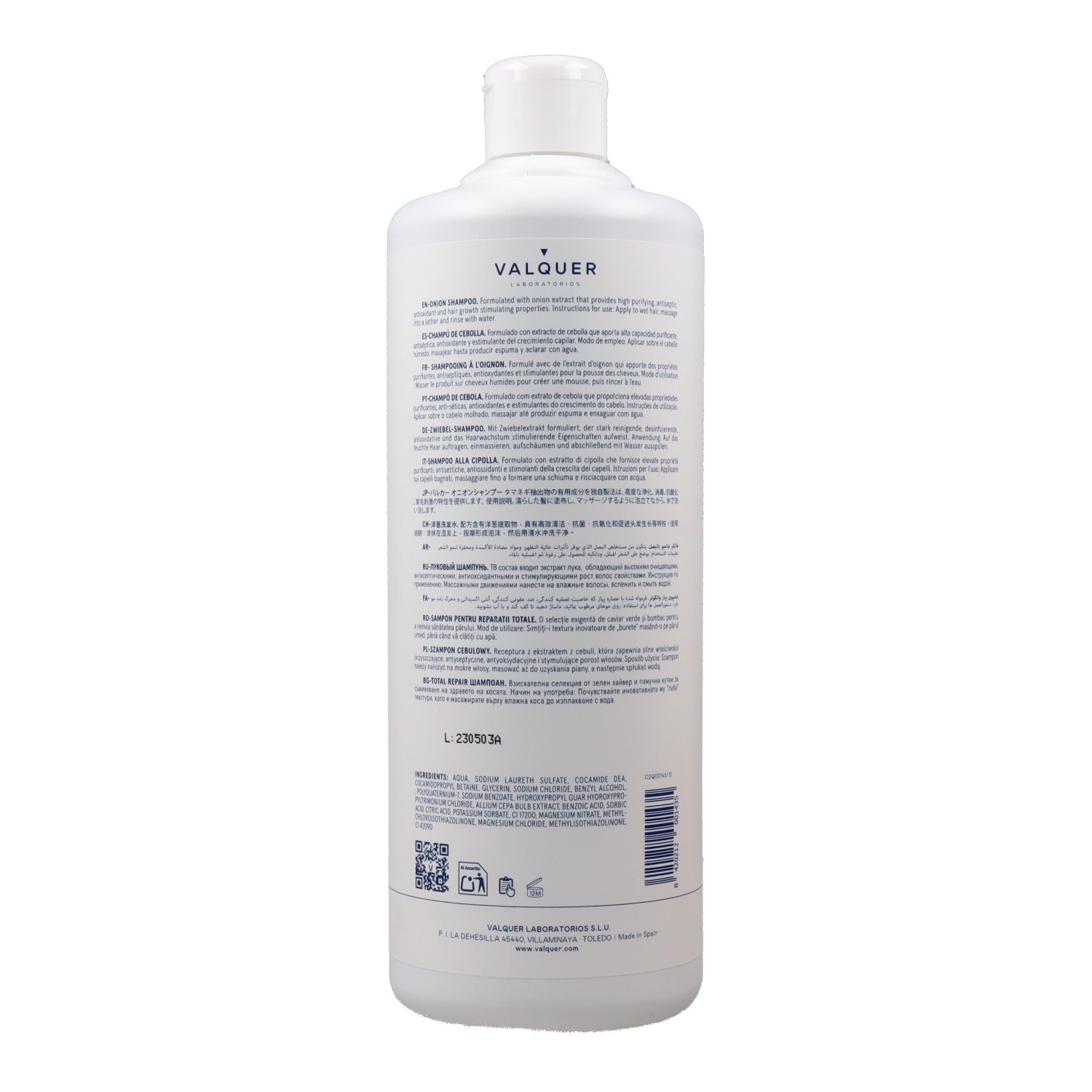 Valquer Champú De Cebolla 1000ML (Anti-Oxidante)