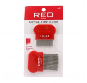 Red Kiss Peigne à poux en métal 2 pièces Peigne en aluminium