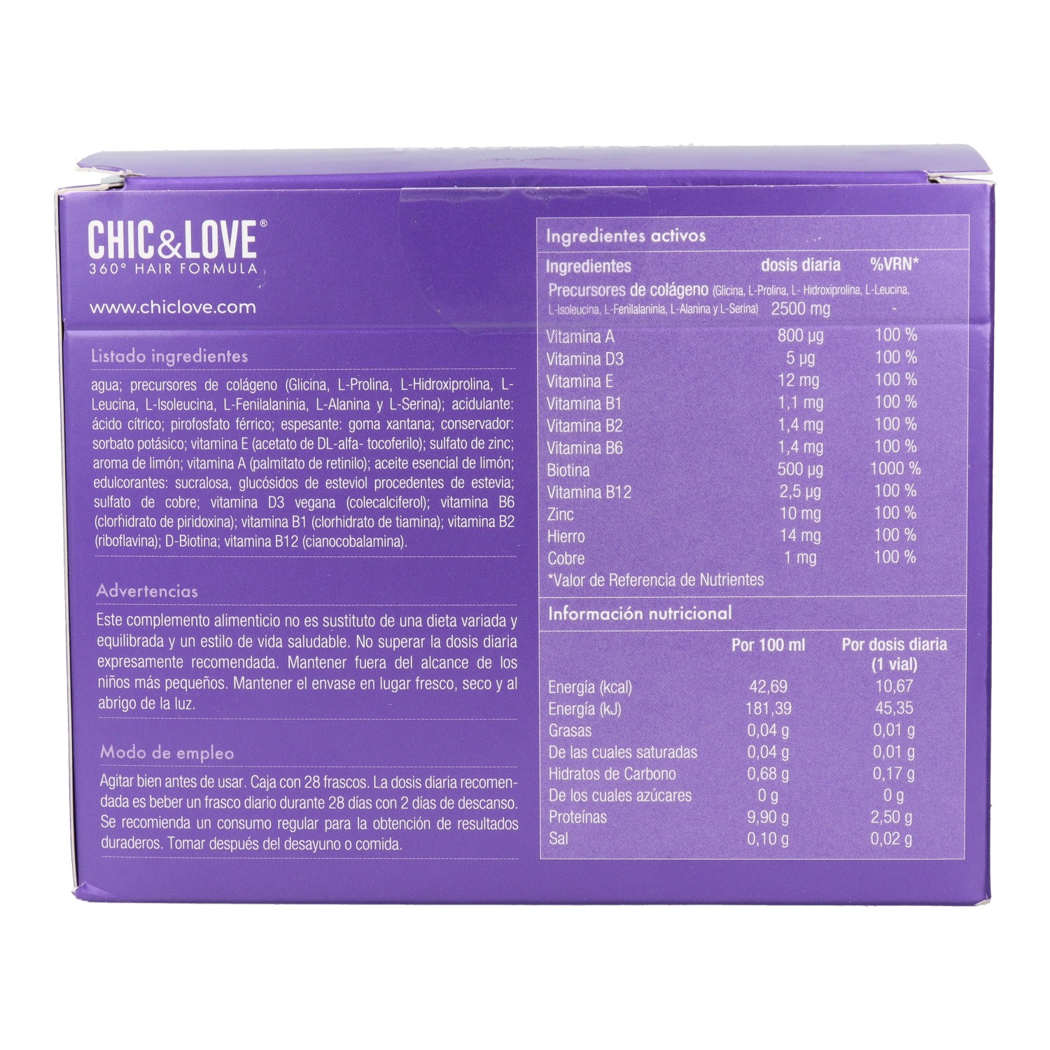 Chic & Love 360º Hair Formula Forte – Haar-Elixier Gegen Haarausfall, 20 Flaschen à 25 Ml