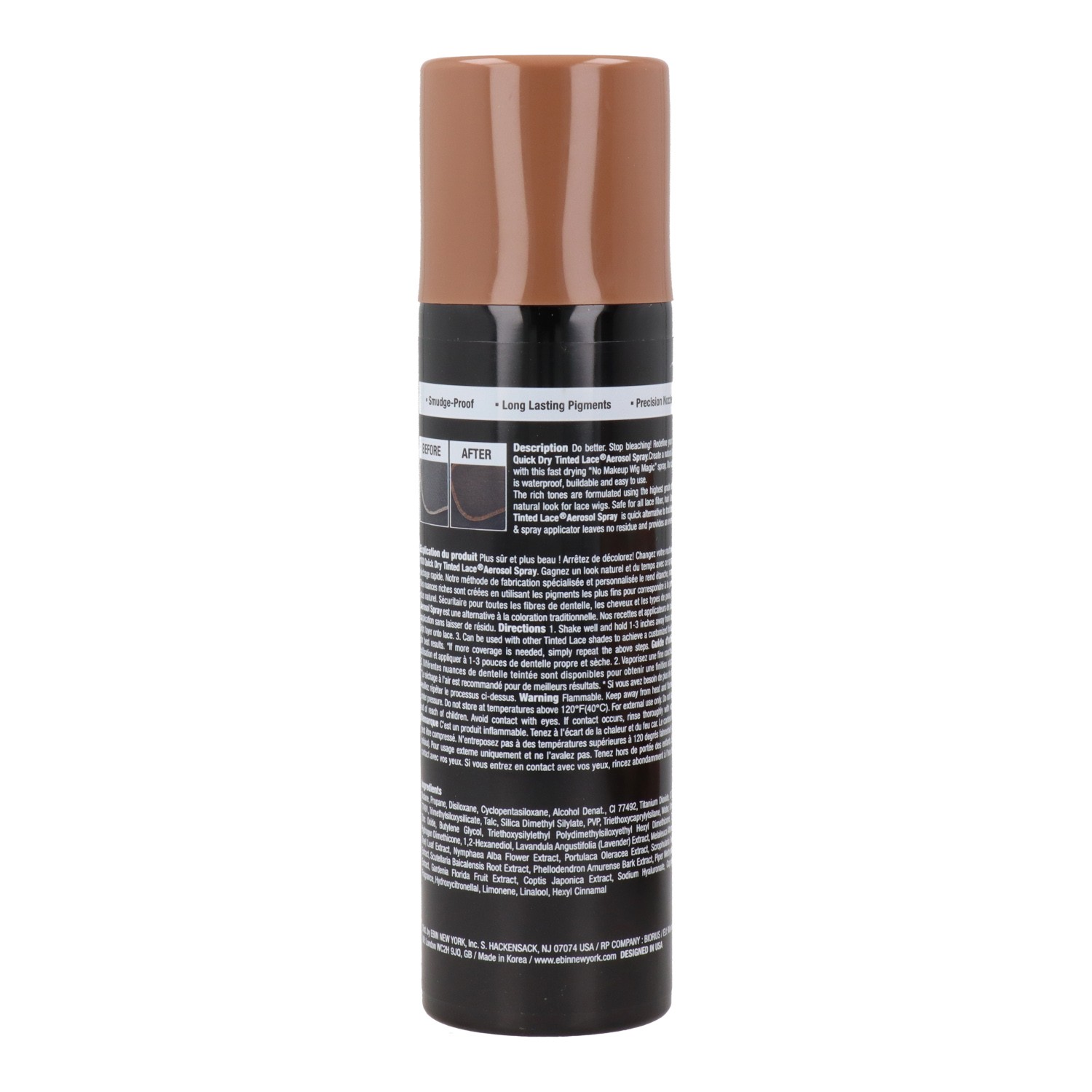 Ebin New York Quick Tinted Lace Spray Castanho Escuro 100 ml