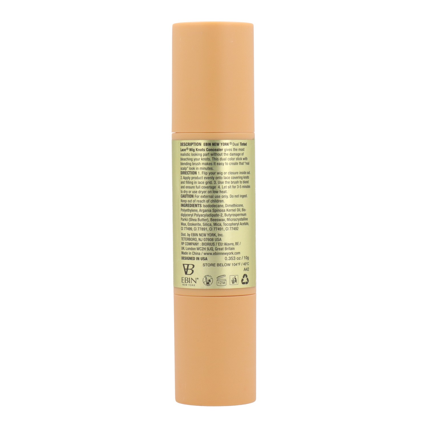 Ebin New York Tinted Lace Wig Knots Corretivo Bege Natural 10 gr