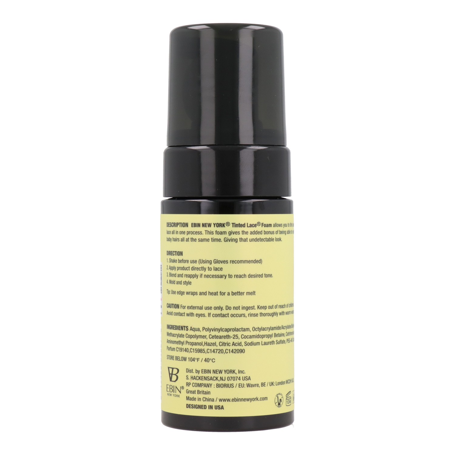 Ebin New York Tinted Lace Wig Knots Mousse Marrom Escuro 100 ml