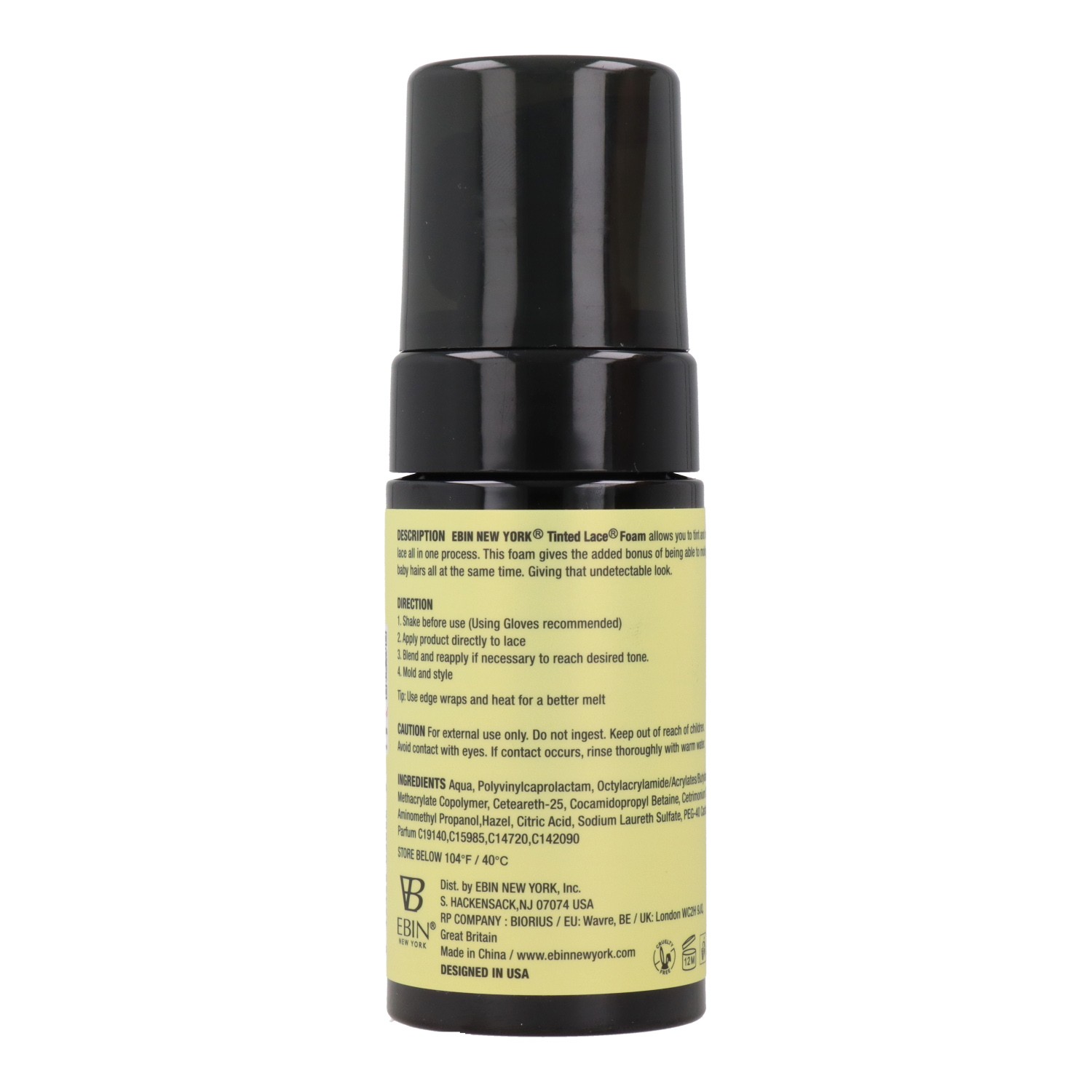 Ebin New York Tinted Lace Wig Knots Mousse Marrom Médio 100 ml