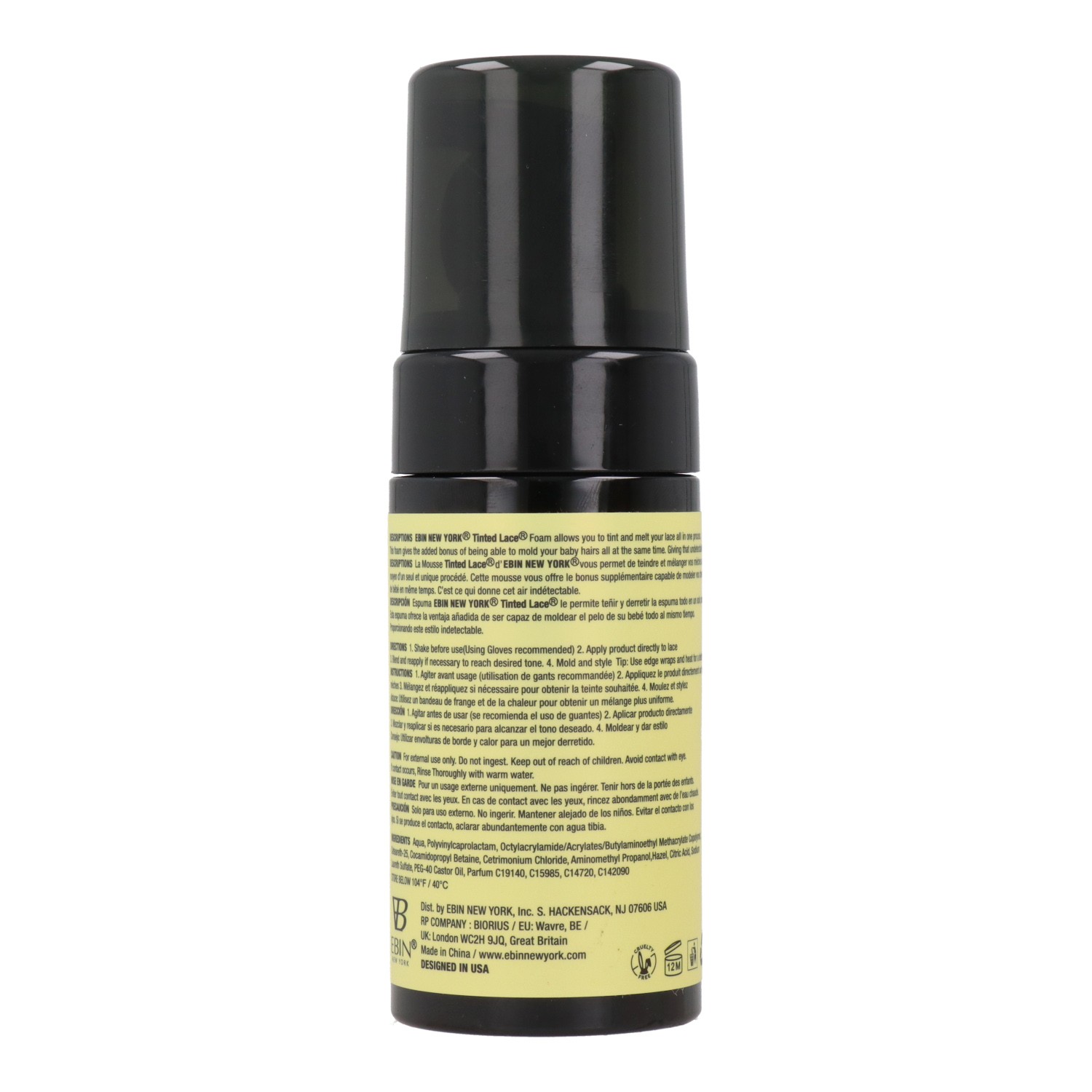 Ebin New York Tinted Lace Wig Knots Mousse Médio Marrom Escuro 100 ml