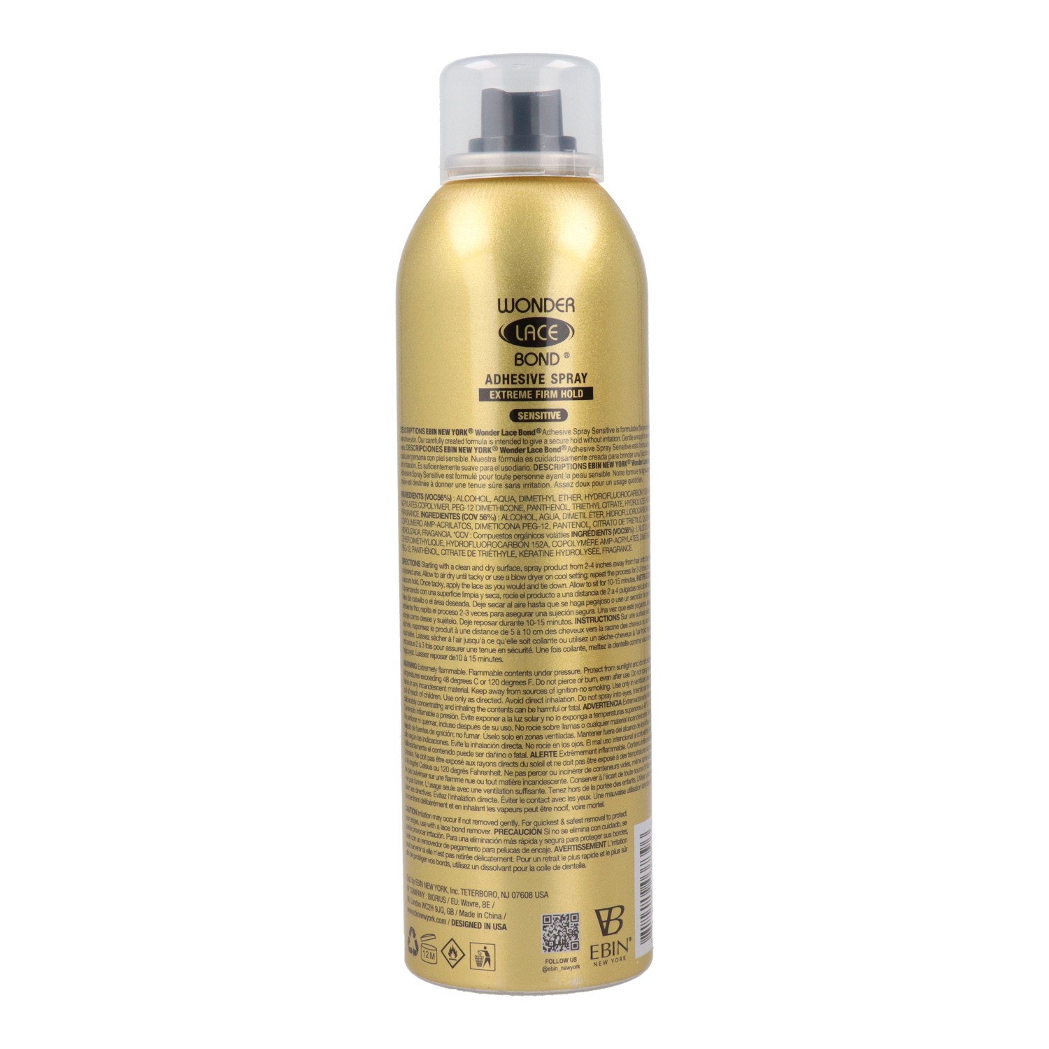 Ebin New York Wonder Lace Bond Adesivo Sensível Spray 180 ml