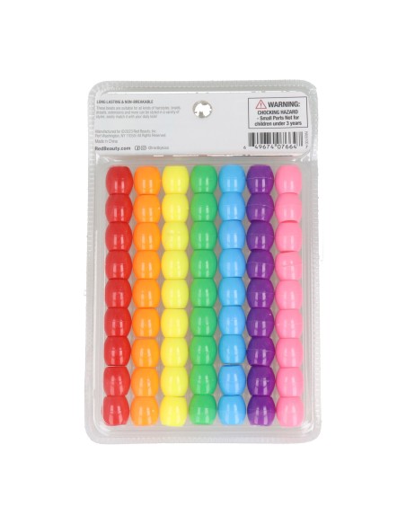 Red Kiss Jumbo Hair Beads 63 Pcs (Vivid)