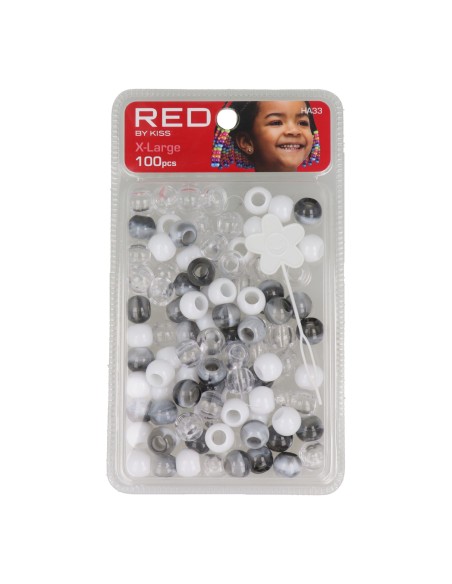 Red Kiss Xl Hair Beads 100 Pcs (Black)