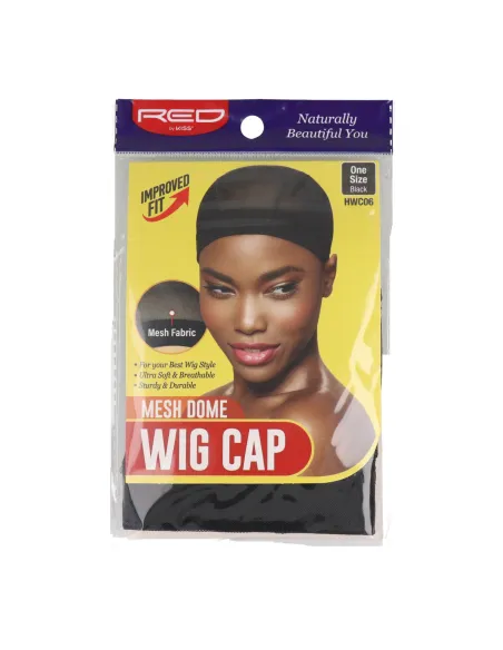 Red Kiss Mesh Dome Wig Cap Black Regular