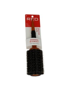 Red Kiss Round Wooden Brushing Brush L 2"