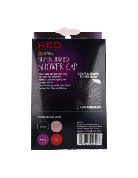 Red Kiss Essential Shower Cap Super Jumbo Black Capa De Cabello