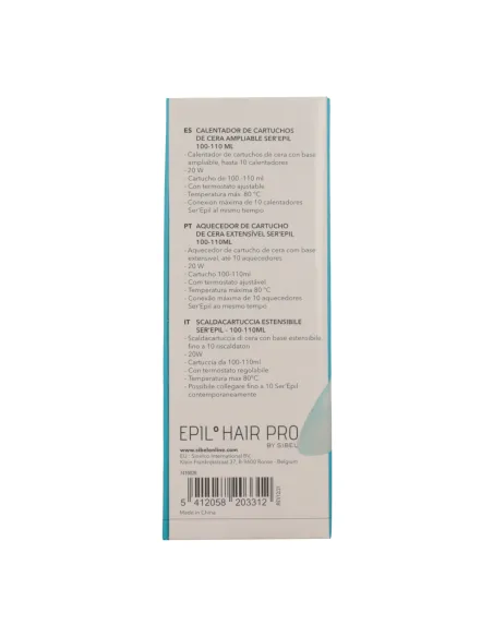 Aquecedor de cartucho de cera Sibel Ser'Epil Epil'Hair Pro 100-110 ml